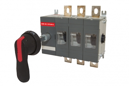 TDM ELECTRIC SQ0744-0206 Рубильник ВНК-39-2 3П 630А с выносной фронтальной ручкой управления и переходником 185 мм TDM